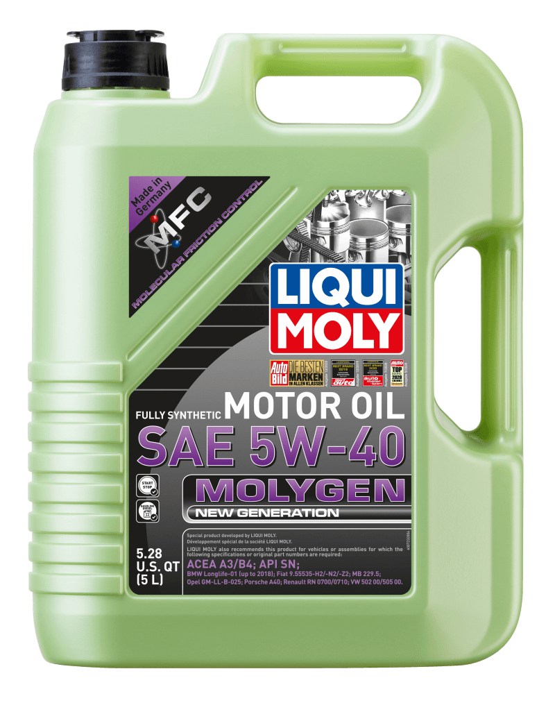 LIQUI MOLY 5L Molygen New Generation Motor Oil SAE 5W40 (Comes in Case of 4 Units) on BOLTMotorsports